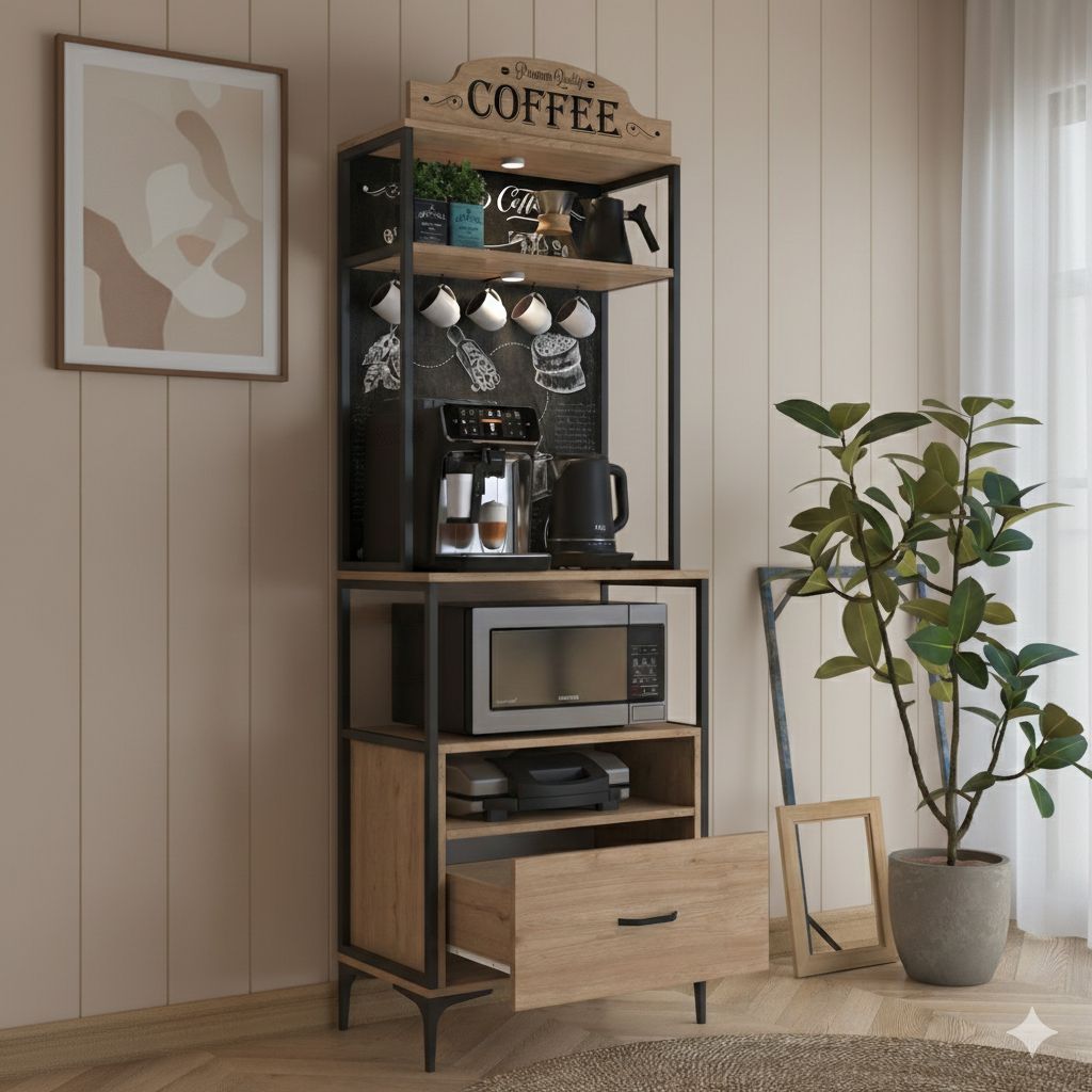 VLR 1012 Kahve Köşesi Çekmeceli Çok Amaçlı Mutfak Dolabı